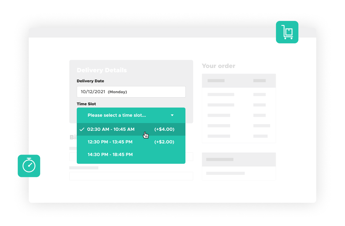 Add deliiver or pickup slots at WooCommerce checkout