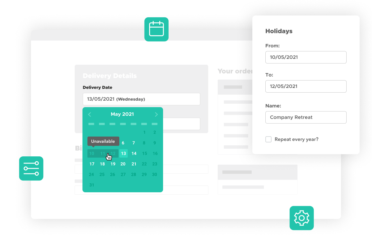 Disable holidays and closed periods in WooCommerce