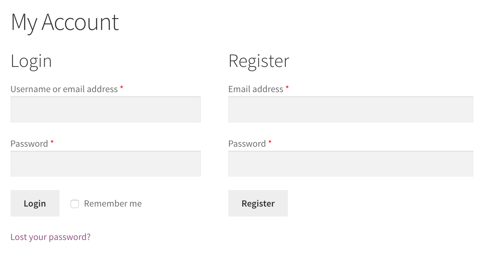 WooCommerce registration fields basic