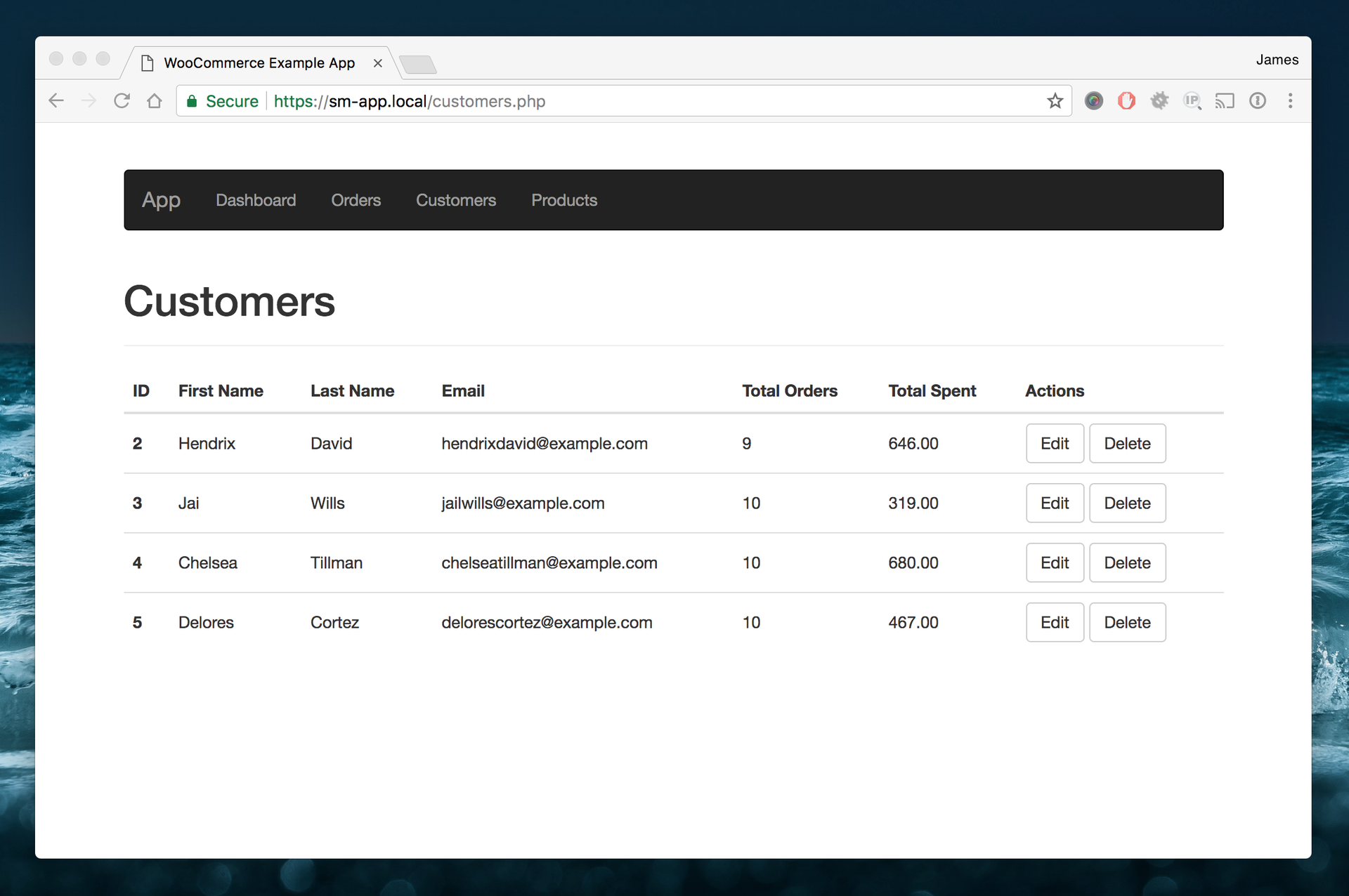 List all customers via the WooCommerce API