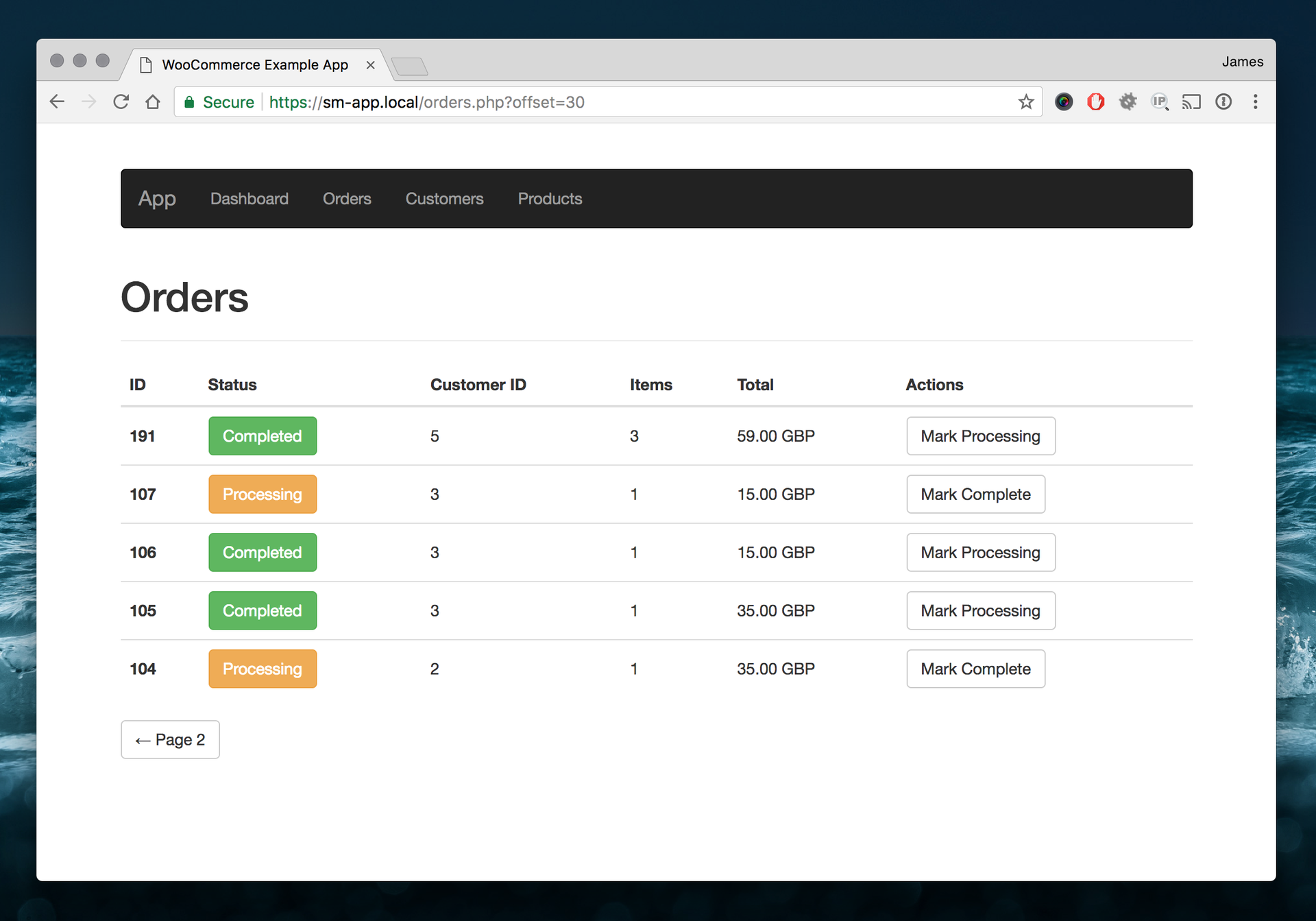 List all orders via the WooCommerce API