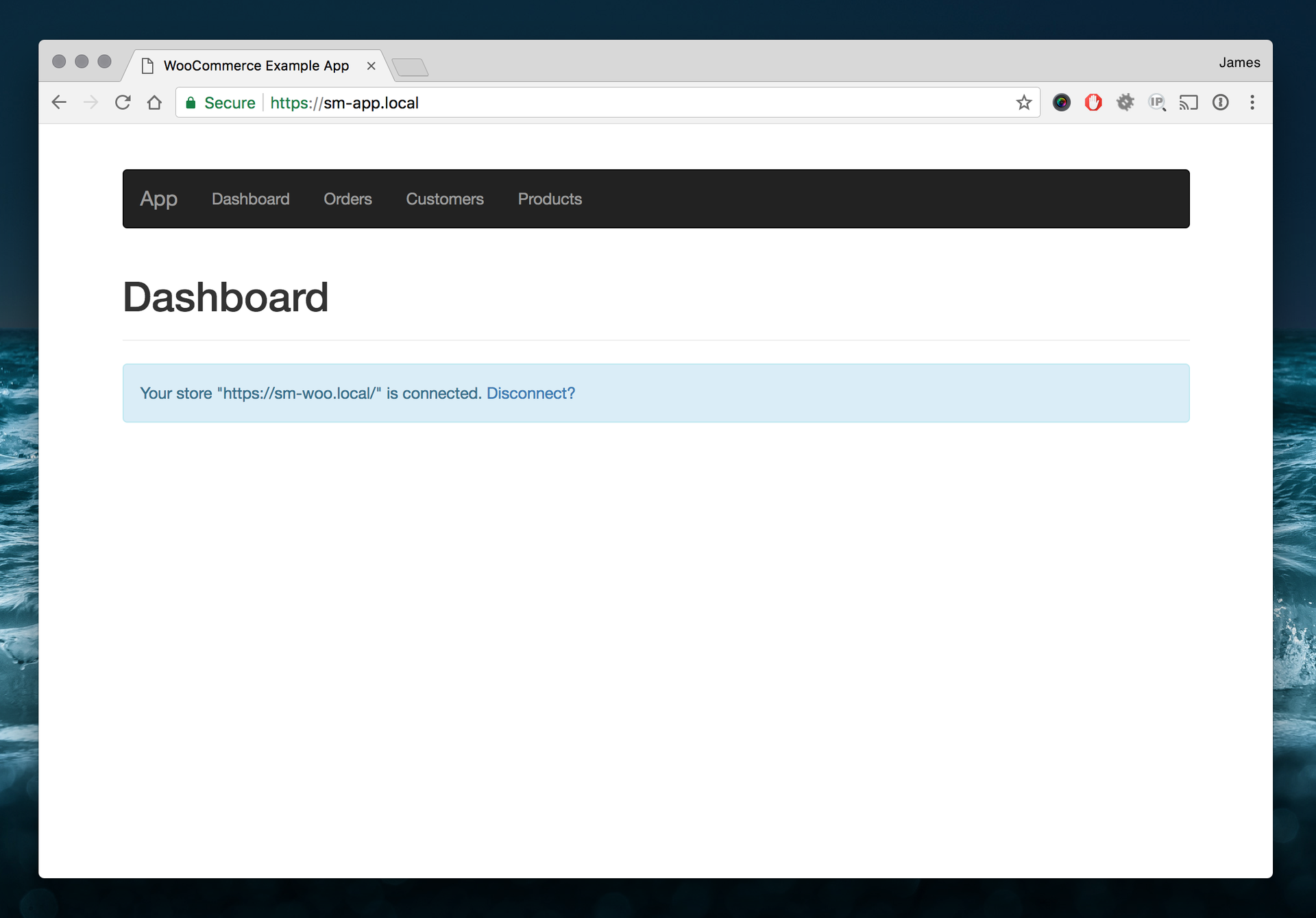 WooCommerce app dashboard