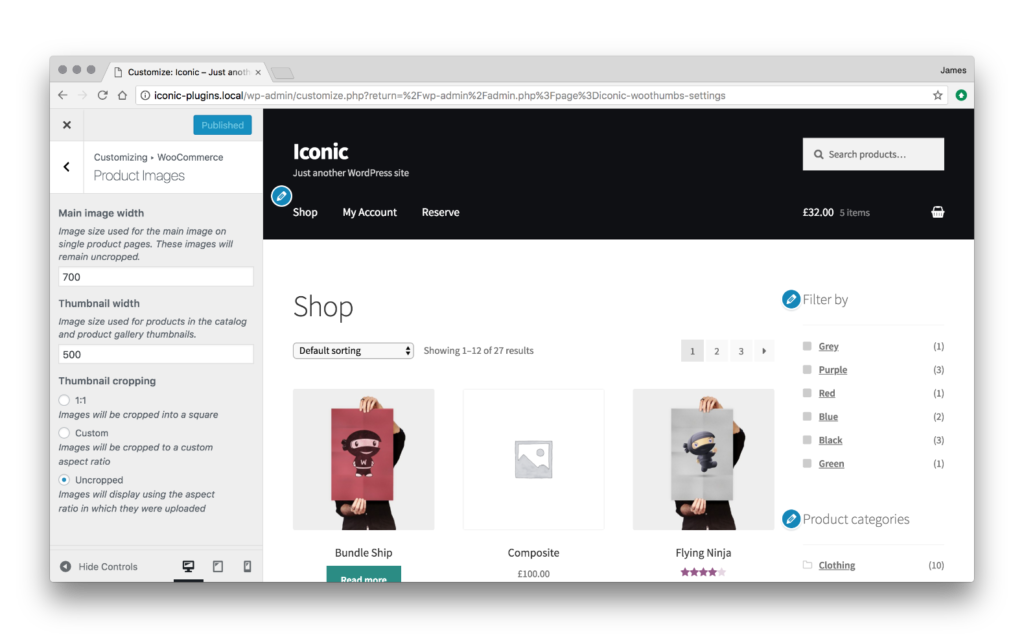 woocommerce product image size
