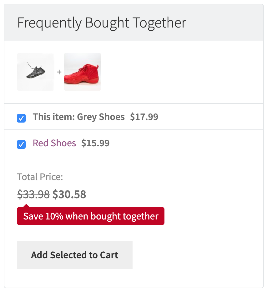 Displaying a product frequently bought together on WooCommerce