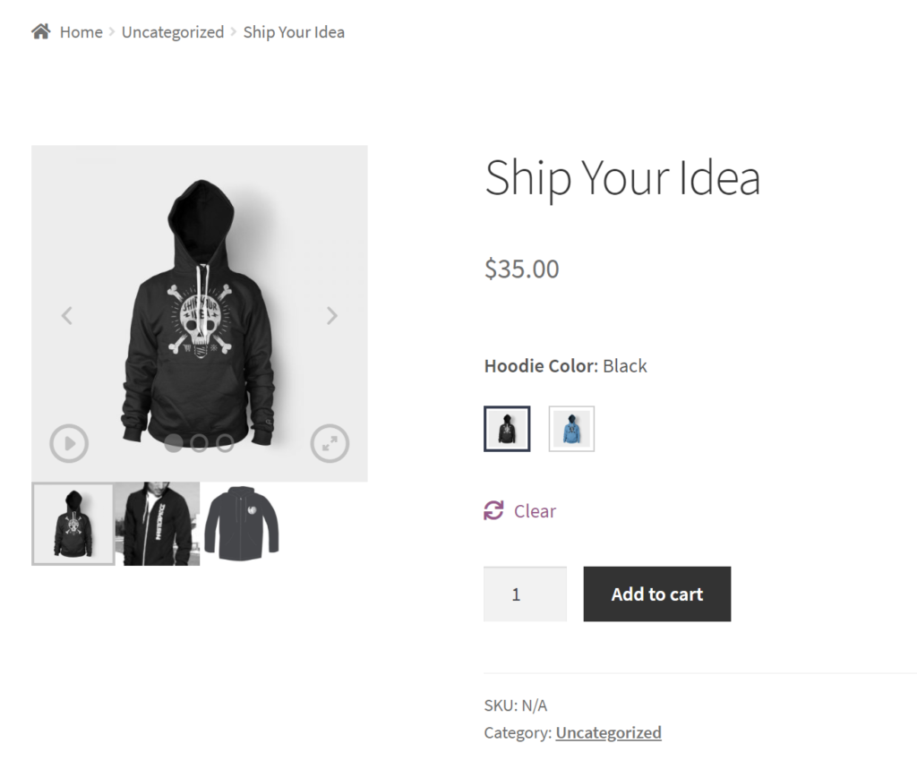 Preview of attribute swatches (images) in WooCommerce