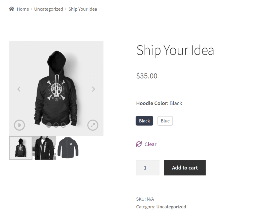 Attribute swatches (text) in WooCommerce