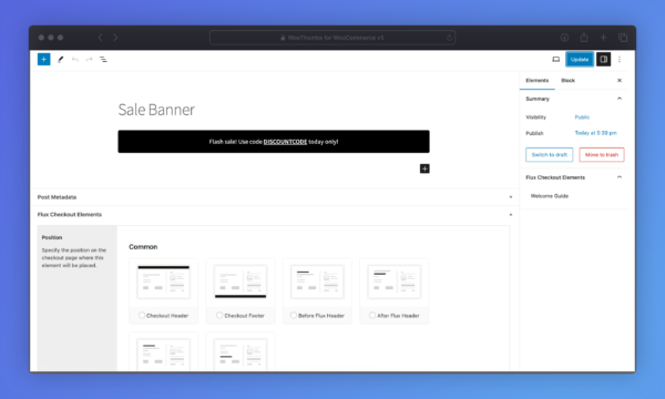 Flux Checkout Elements Create Element