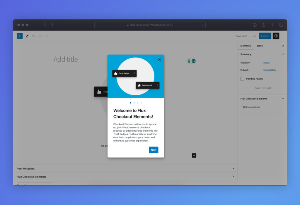 woocommerce checkout add ons flux