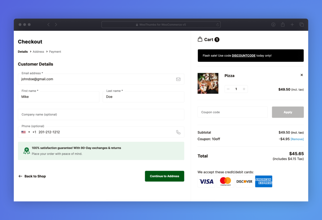 Flux Checkout Elements at the Checkout
