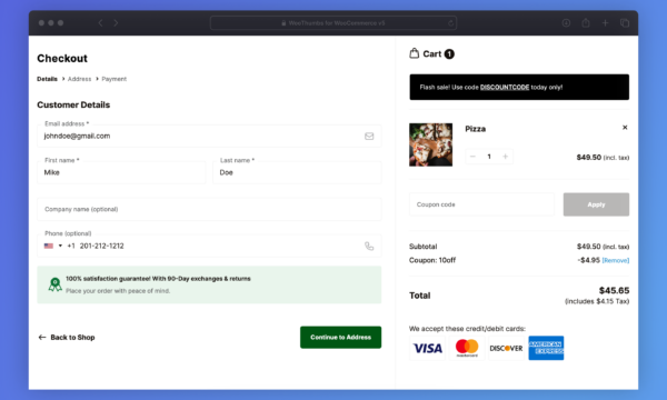Flux Checkout Elements at the Checkout