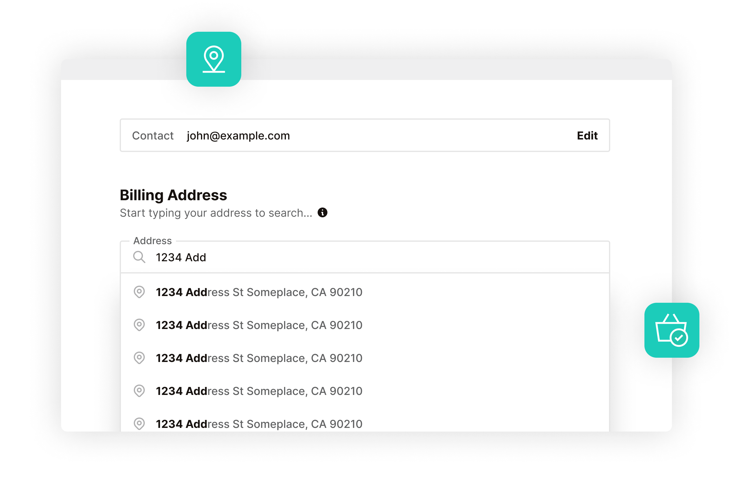 Flux Checkout address autocomplete