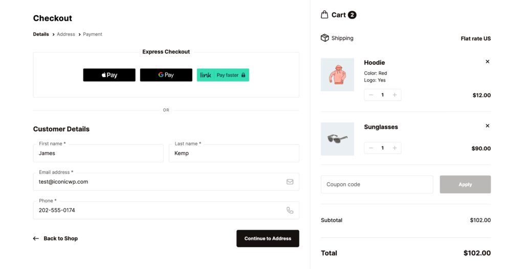 Flux Checkout for WooCommerce &mdash; Customer Details