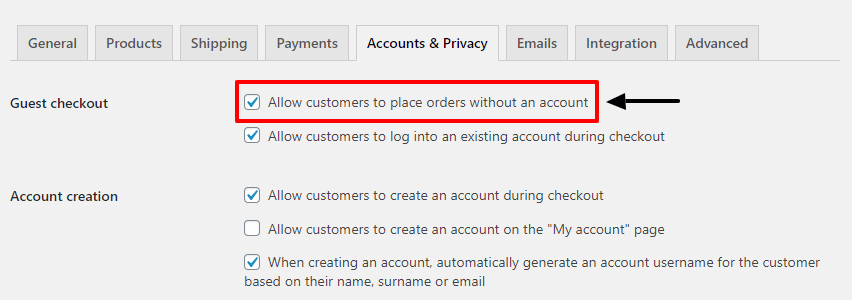 guest checkout woocommerce flux