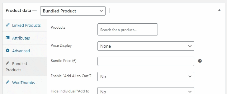 add WooCommerce bundled products