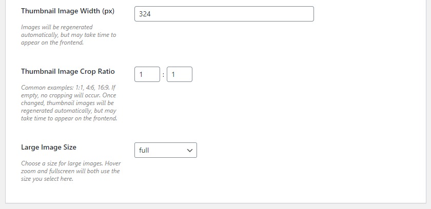 change the image size WooCommerce product gallery