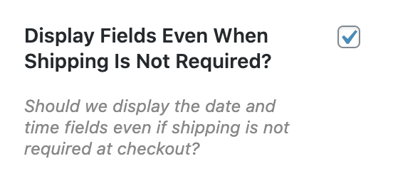 How to display delivery fields