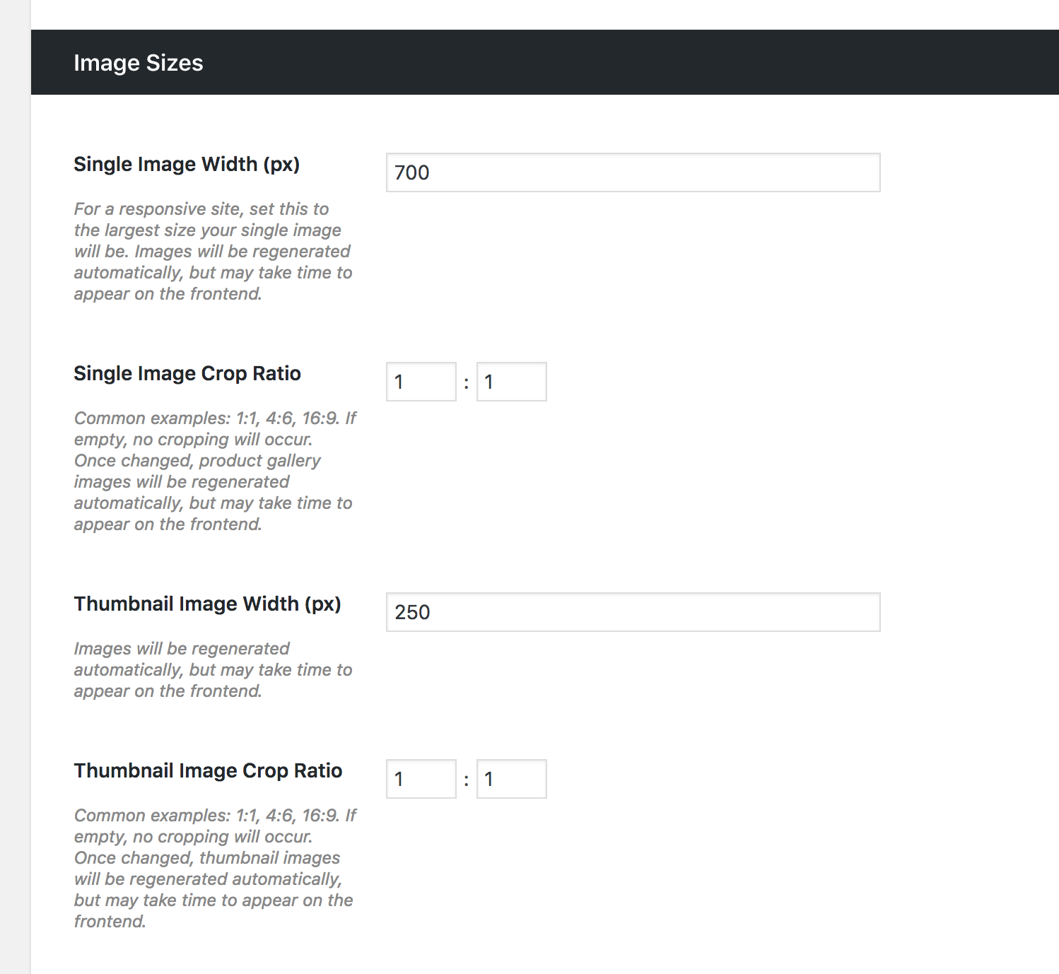 Image sizes for WooThumbs