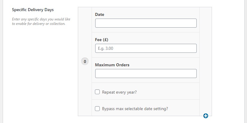 Specific delivery days