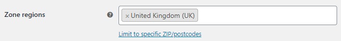 UK shipping zone