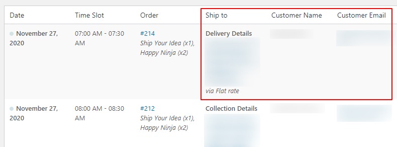 Upcoming orders address