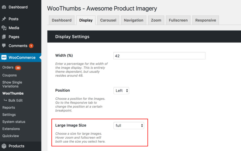 WooThumbs image settings