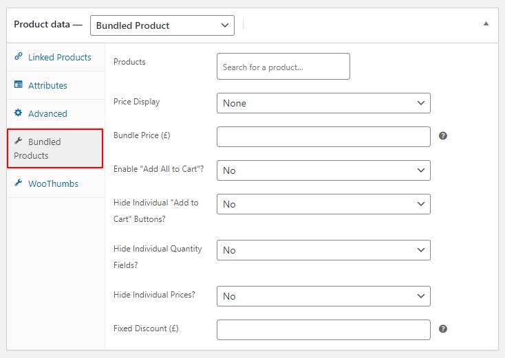 bundled product tab