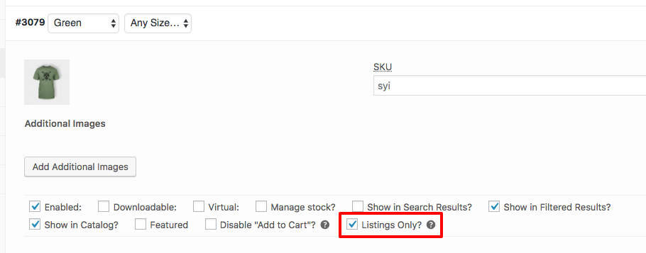 check listings only checkbox