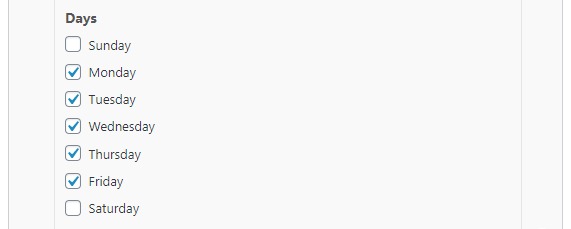 delivery/collection days