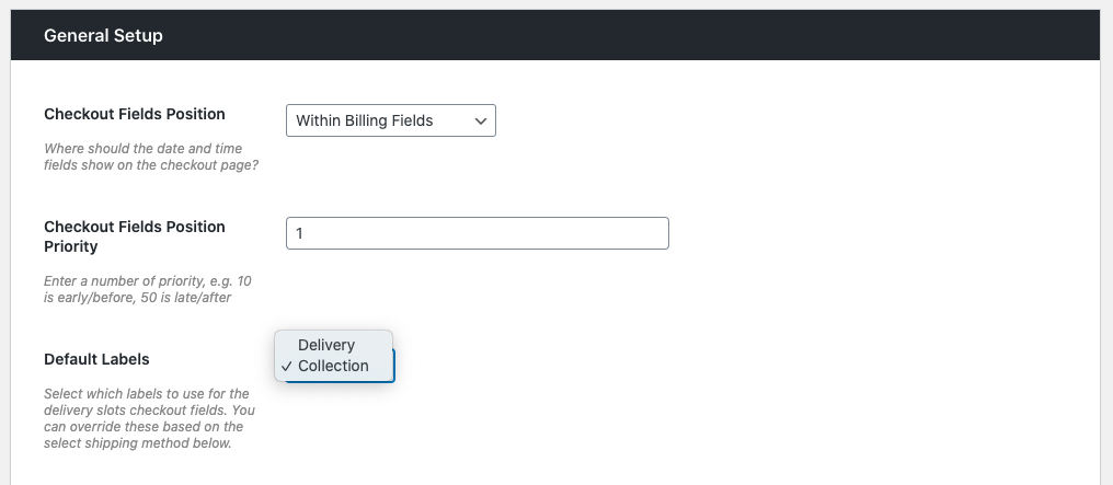 delivery to collection