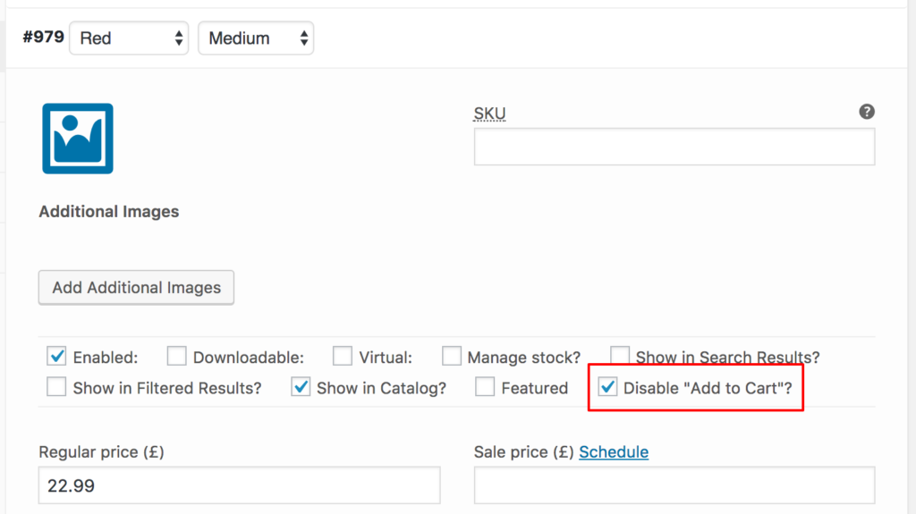 disable add to cart button