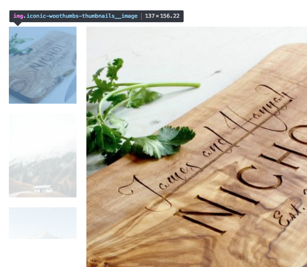 example of dimensions for thumbs