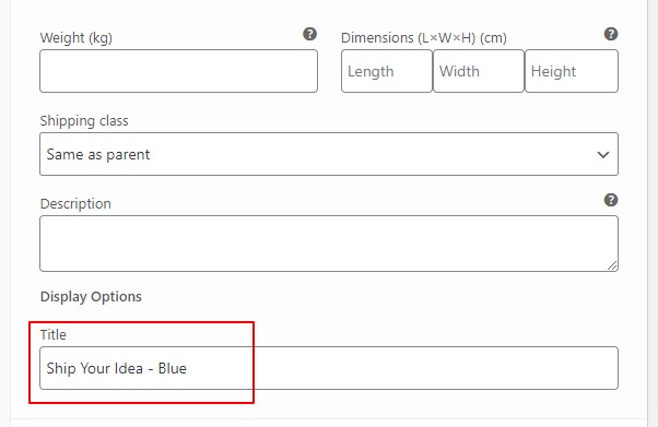 default variation name woocommerce