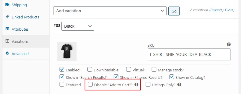 disable add to cart woocommerce