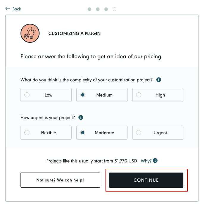 rough estimate from Codeable