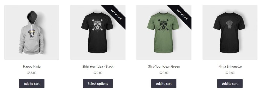 add to cart to select options