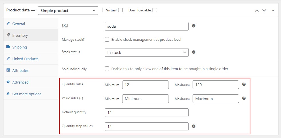 WooCommerce minimum quantity 
