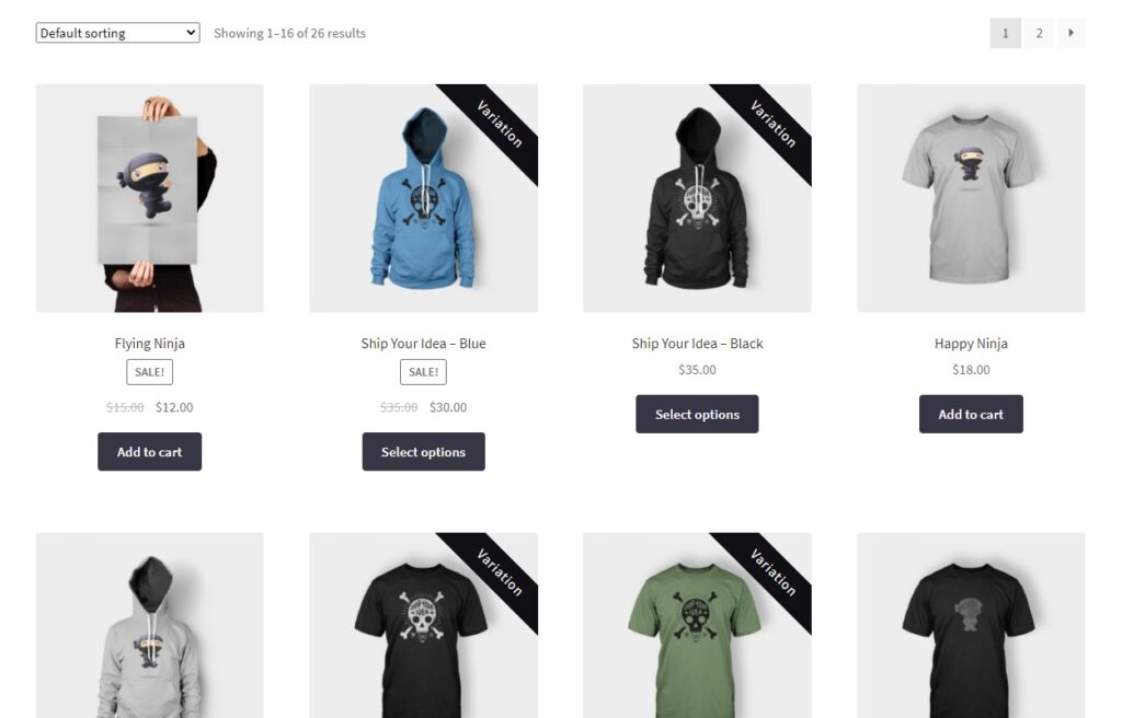 show single variations