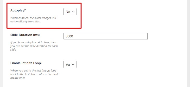 slide duration and autoplay