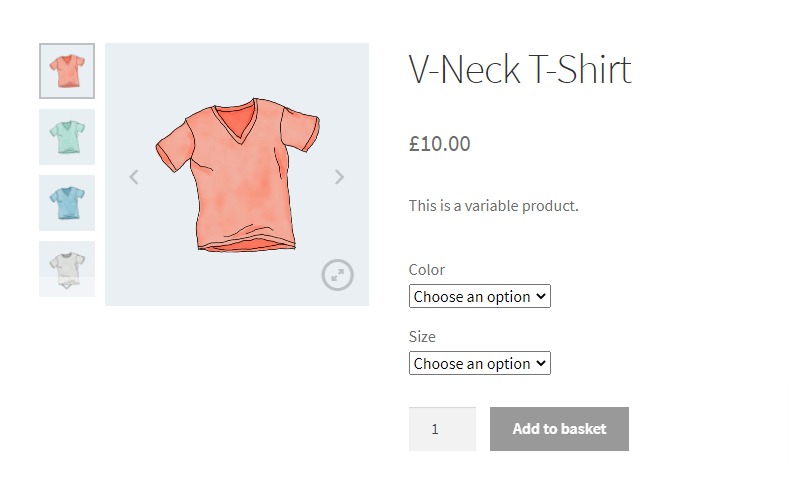 Thumbnails left woocommerce