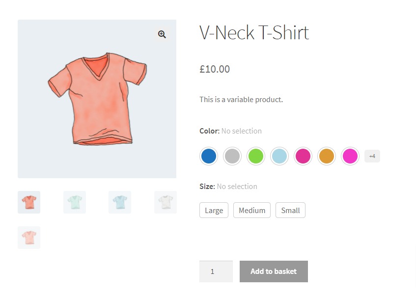 single line swatches woocommerce