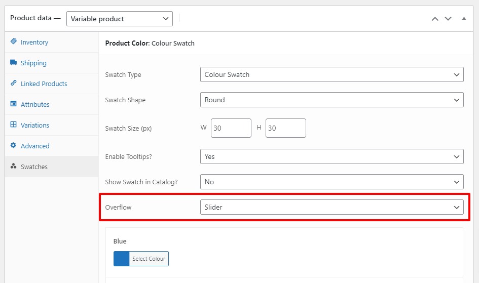 overflow per product