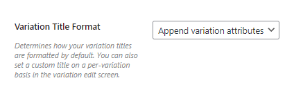 Append variation attributes