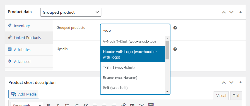 add grouped products
