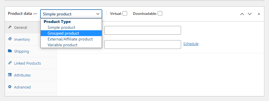 simple to grouped product
