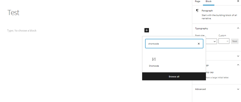 search for shortcode