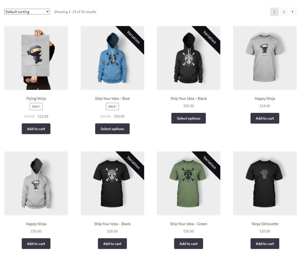 show single variations