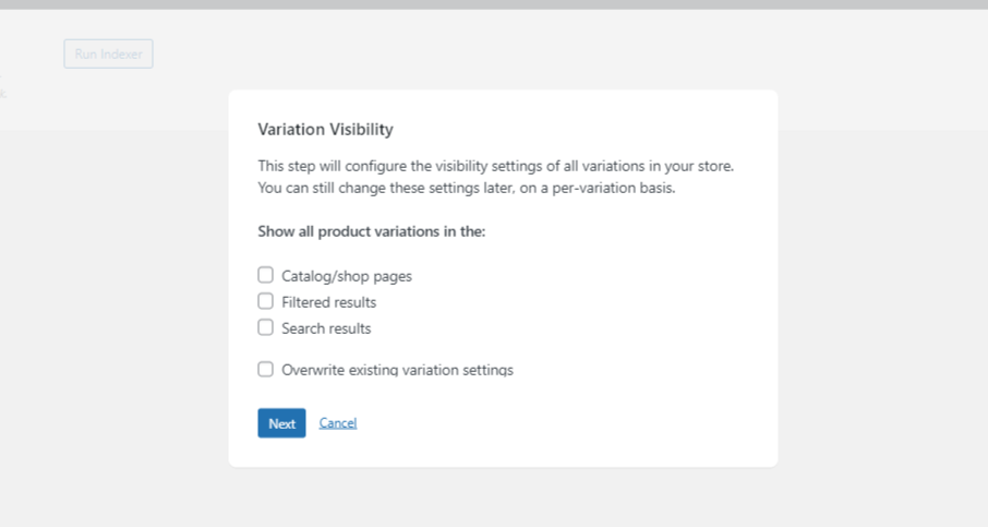 variation visibility