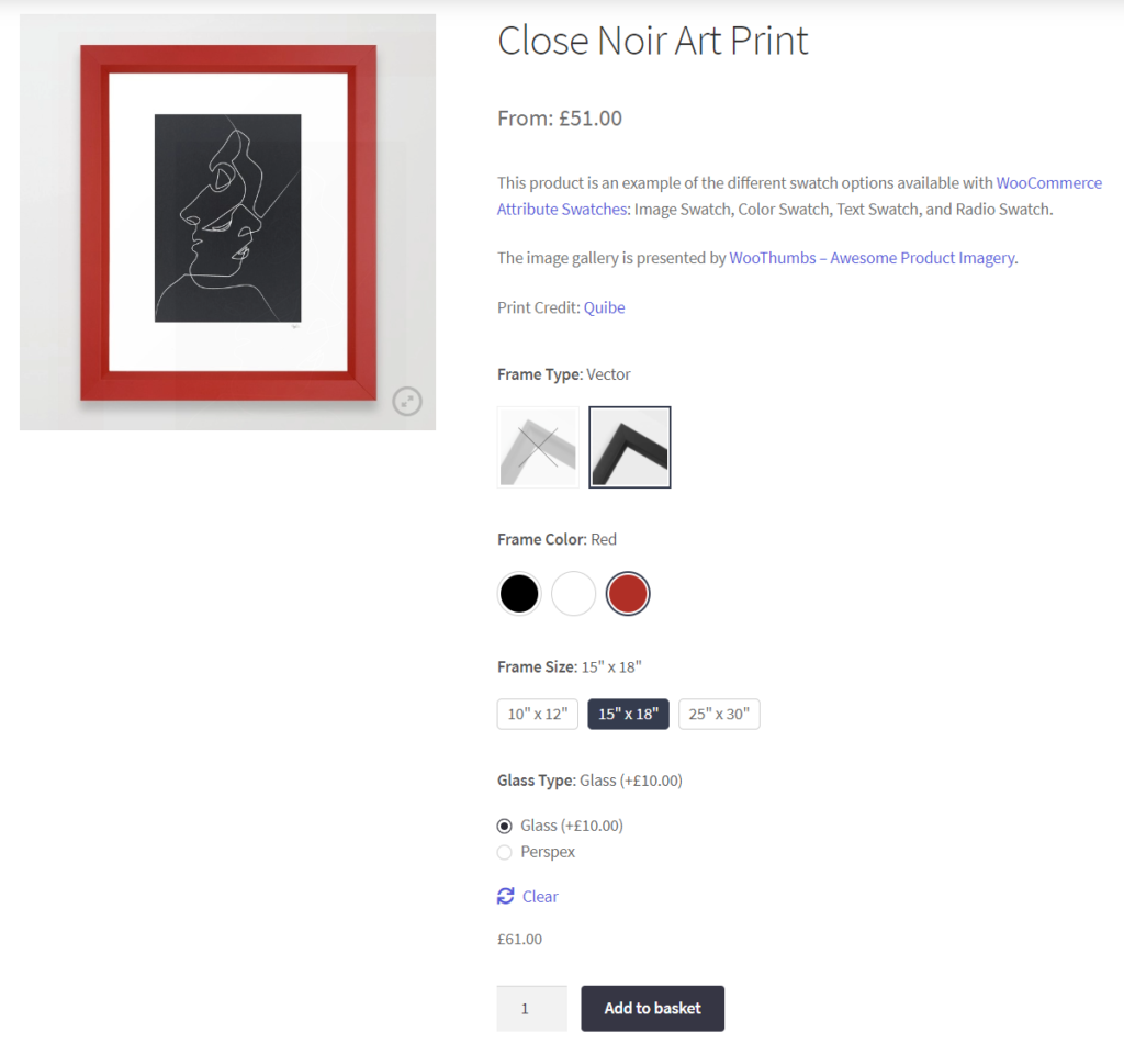 visual way to select variations