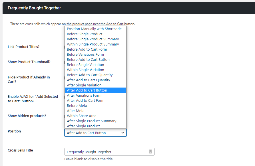 Frequently Bought Together locations