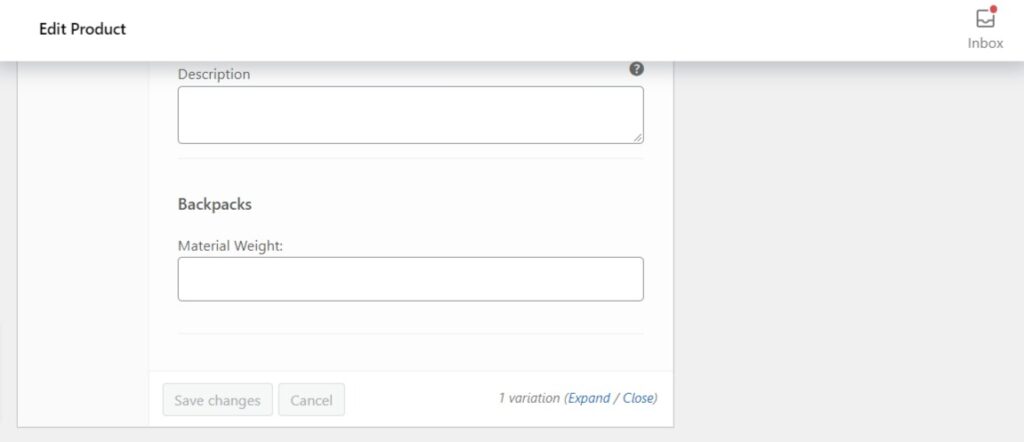 material weight field